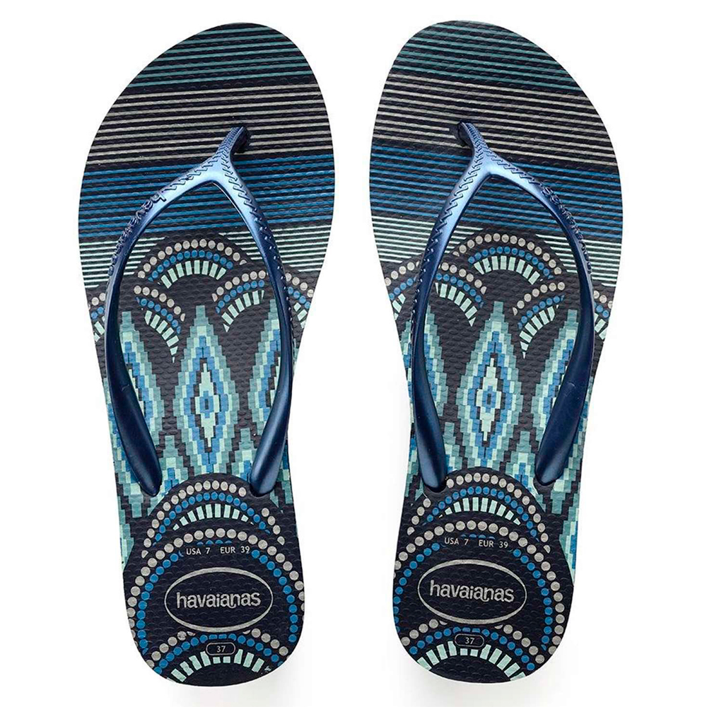 Slapi Havaianas HIGH FASHION PRINT pt Femei / 35 / Albastru inchis photo 2